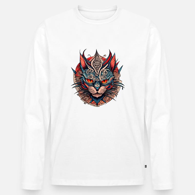 Hellcat - Männer Premium Bio Langarmshirt - Weiß