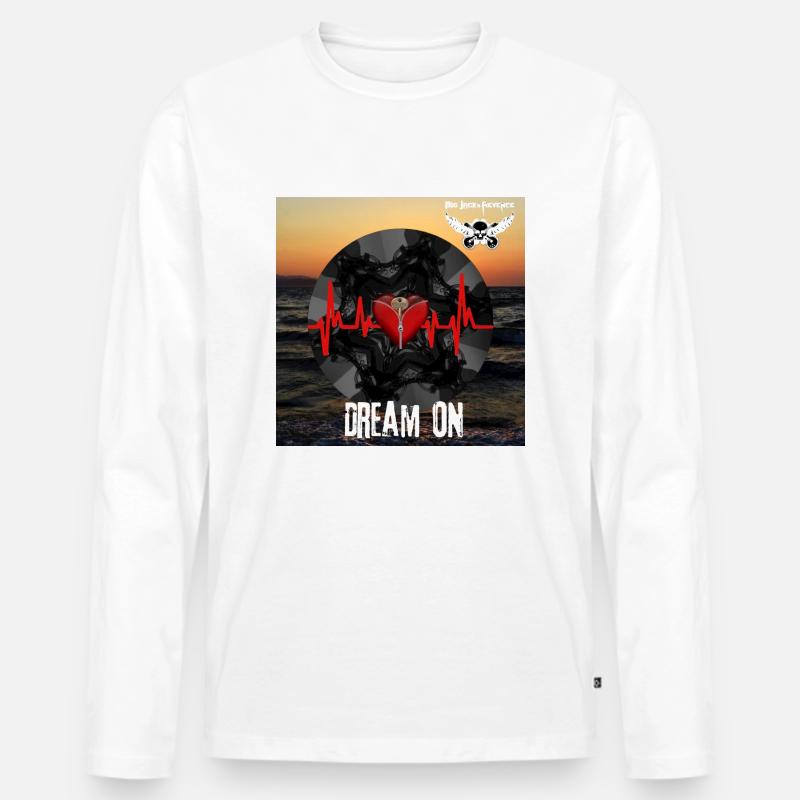 Dream On - Männer Premium Bio Langarmshirt - Weiß