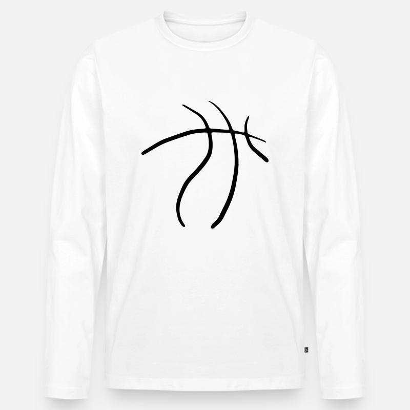 Basketball 13 - Männer Premium Bio Langarmshirt - Weiß