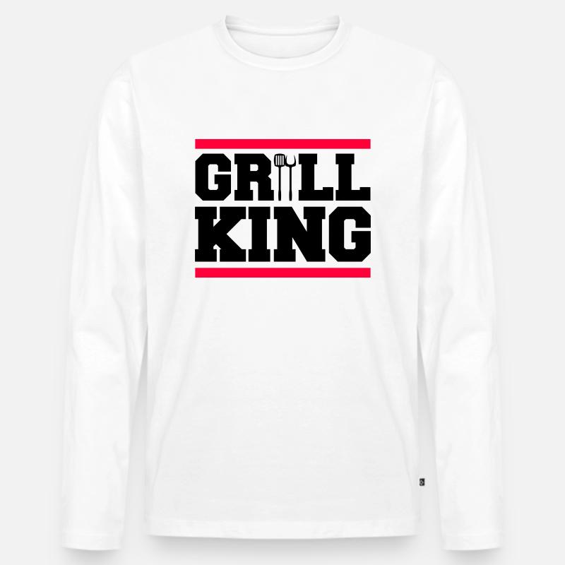 grill king - Männer Premium Bio Langarmshirt - Weiß