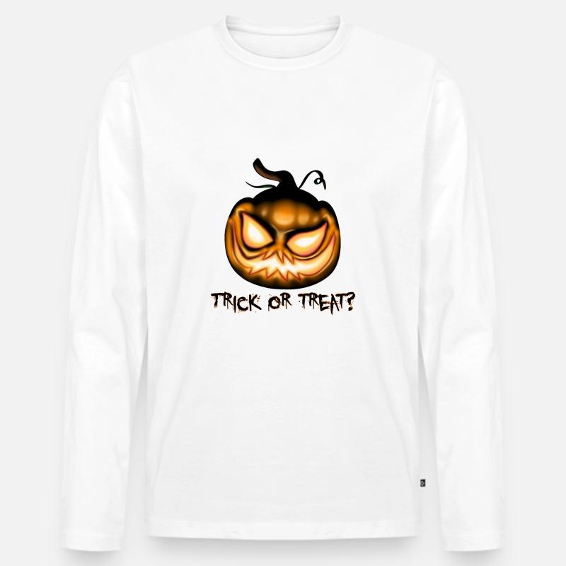 Süßes oder Saures - Männer Premium Bio Langarmshirt - Weiß