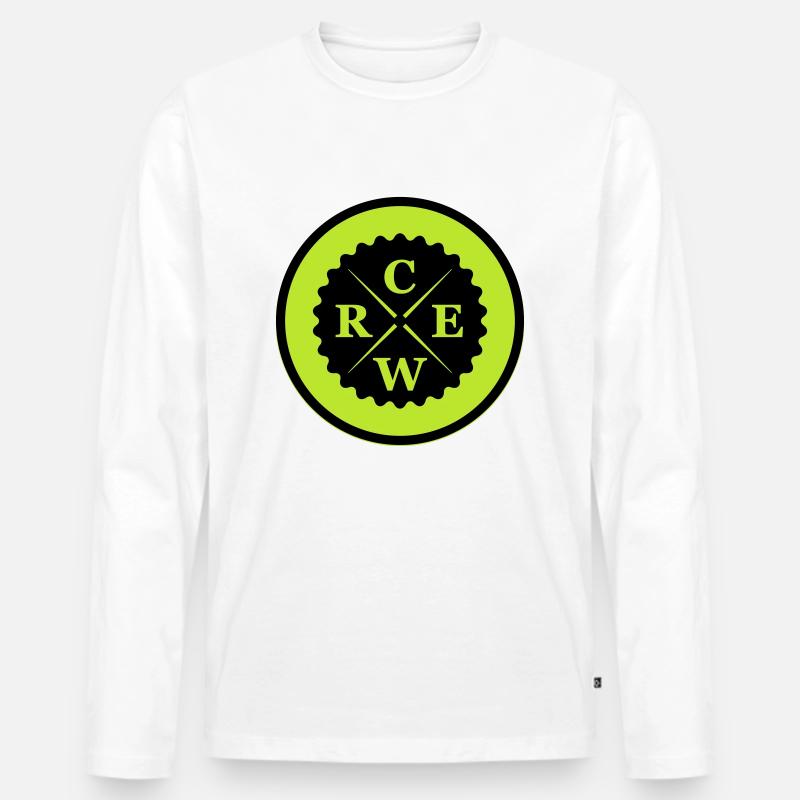 crew - Männer Premium Bio Langarmshirt - Weiß