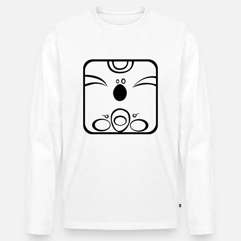 11 Kin Maya Affe BKL - Männer Premium Bio Langarmshirt - Weiß