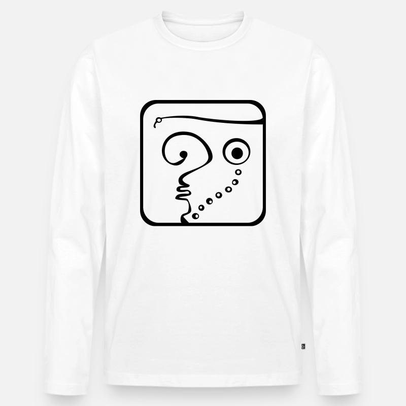 17 Kin Maya Erde BLK - Männer Premium Bio Langarmshirt - Weiß