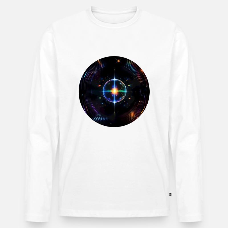 Supernova No.2 by Cora.Art - Männer Premium Bio Langarmshirt - Weiß
