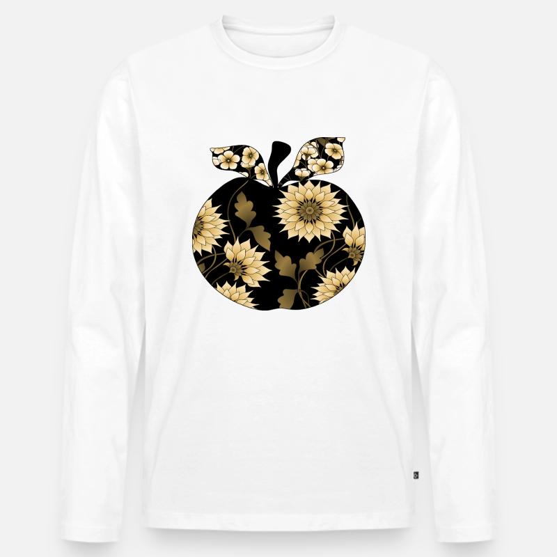 Apfel - Männer Premium Bio Langarmshirt - Weiß
