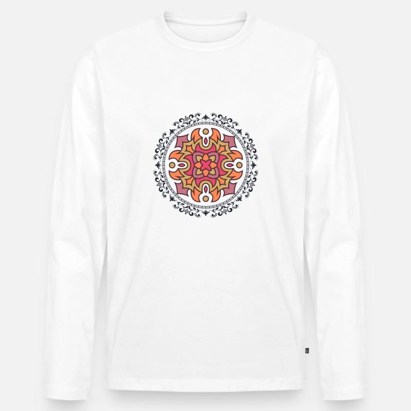 Herbstblume - Männer Premium Bio Langarmshirt - Weiß