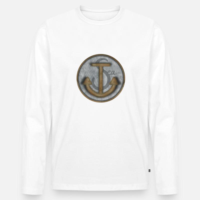Unter dem Meer - Männer Premium Bio Langarmshirt - Weiß
