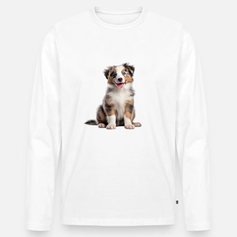 M S - Männer Premium Bio Langarmshirt - Weiß
