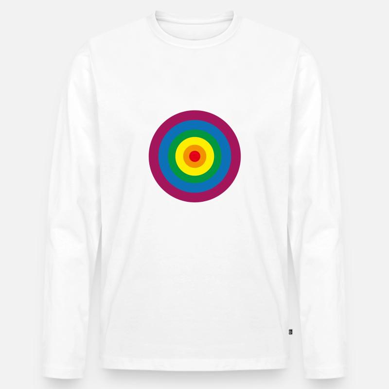 Spectrum Sphere - Männer Premium Bio Langarmshirt - Weiß