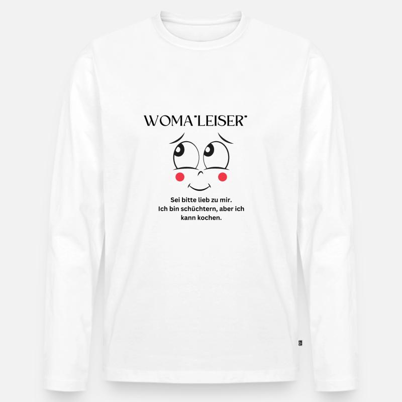 Woma"leiser" - Männer Premium Bio Langarmshirt - Weiß