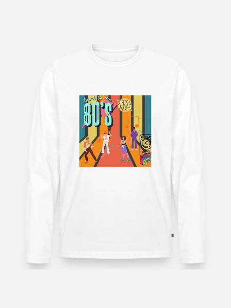 Retro Roller Groove - Men's Premium Organic Long Sleeve Shirt - white