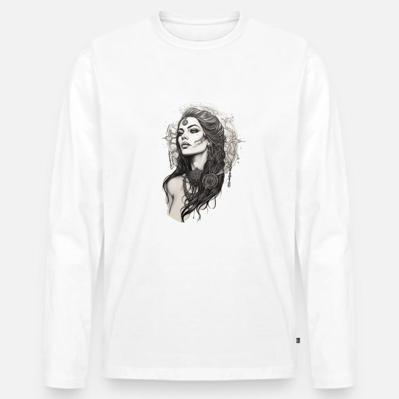 Morrigan from the Celtic - Männer Premium Bio Langarmshirt - Weiß
