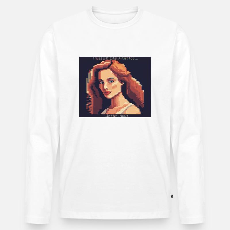 Digitale Kunst - Männer Premium Bio Langarmshirt - Weiß