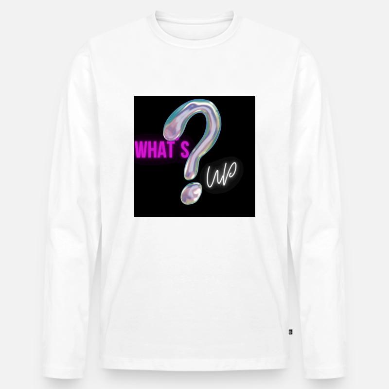 What´s up? - Männer Premium Bio Langarmshirt - Weiß
