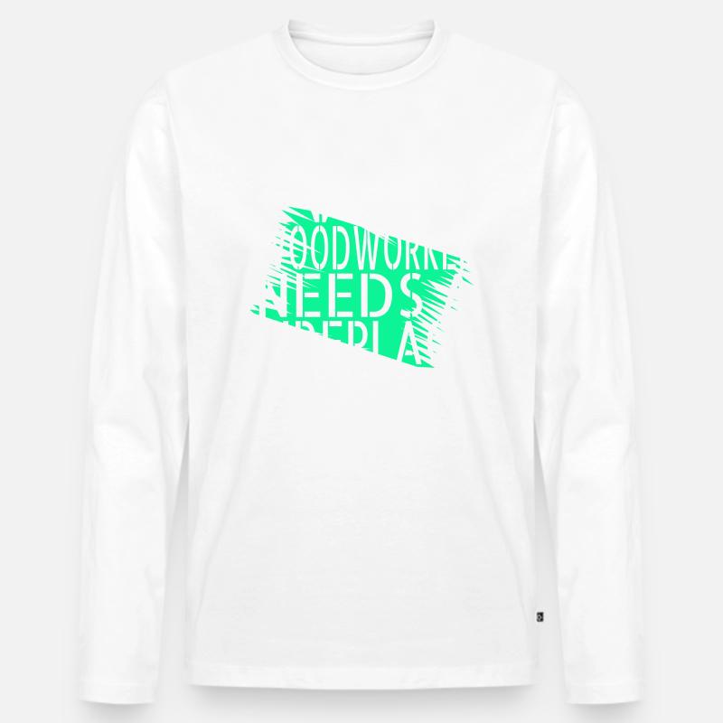 carpenter jokes tshirts present idea - Männer Premium Bio Langarmshirt - Weiß
