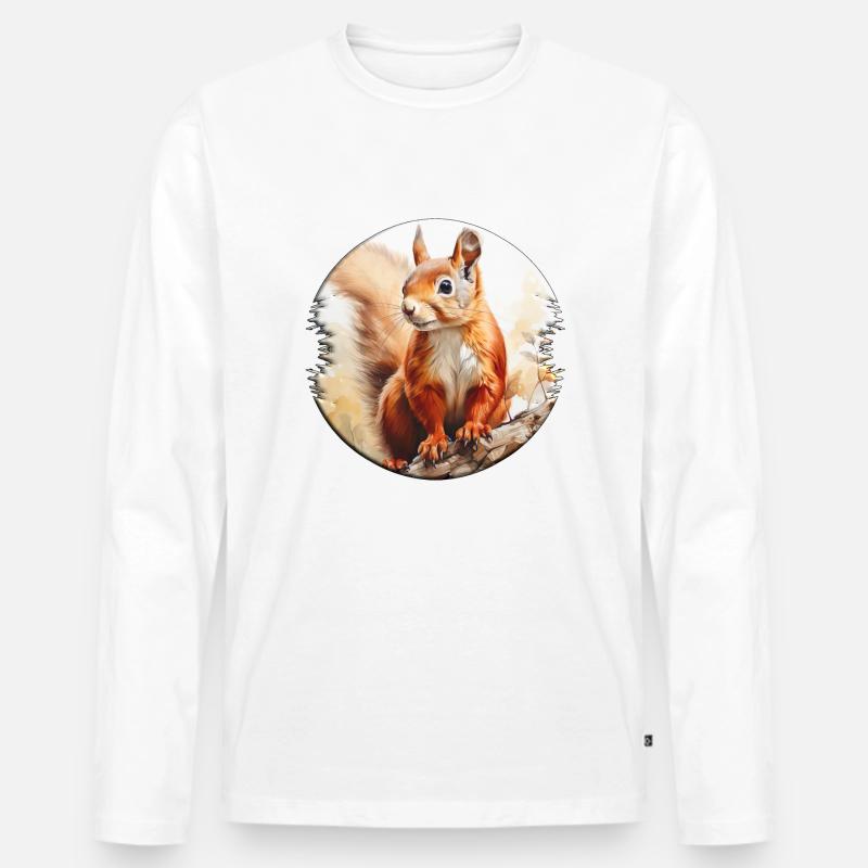 Eichhörnchen sind Allesfresser - Männer Premium Bio Langarmshirt - Weiß