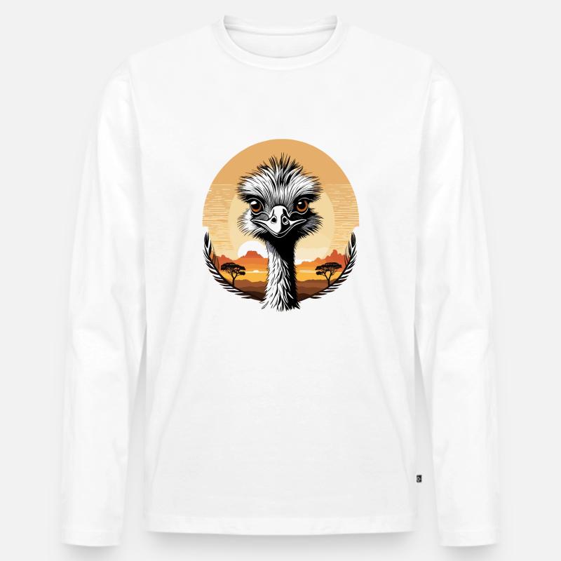 Emu - Männer Premium Bio Langarmshirt - Weiß