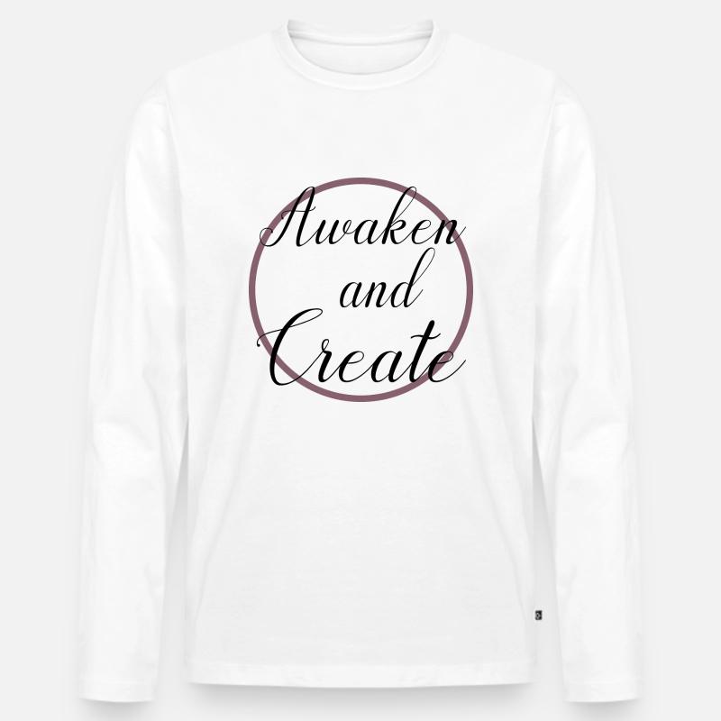 futuristic education enlightenment mindfulness - Männer Premium Bio Langarmshirt - Weiß