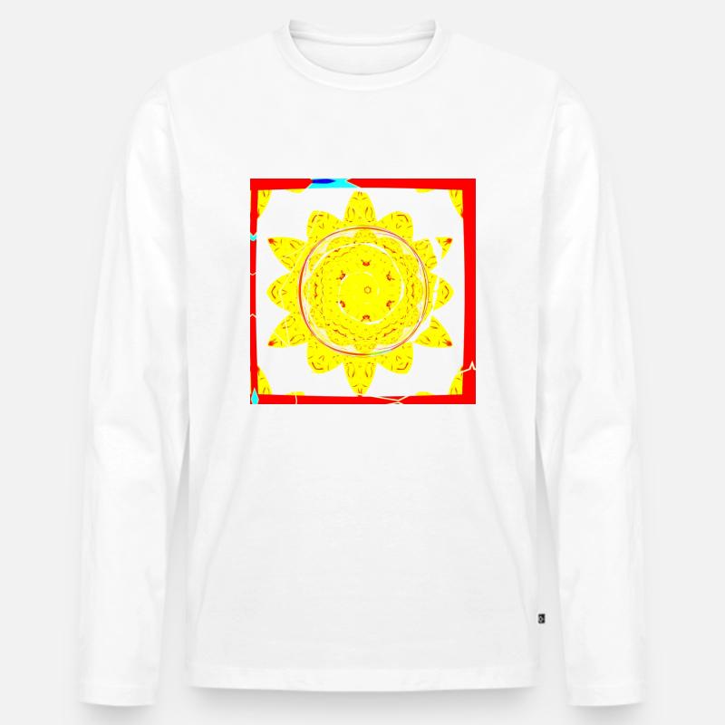 Sonne - Männer Premium Bio Langarmshirt - Weiß