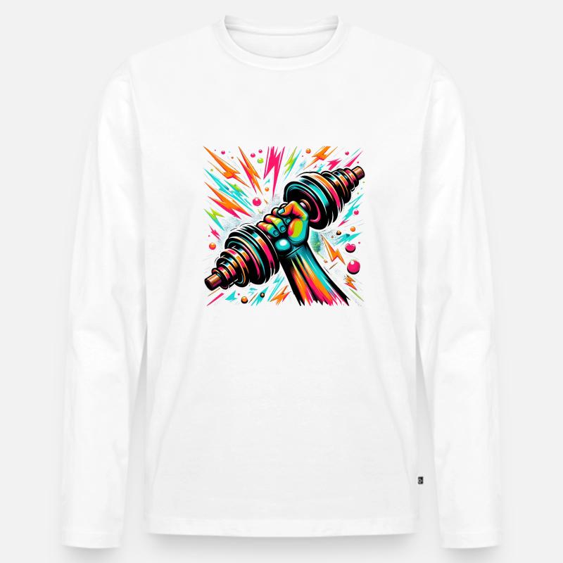 Galaktischer Energie-Blaster: Sci-Fi Kunst - Männer Premium Bio Langarmshirt - Weiß