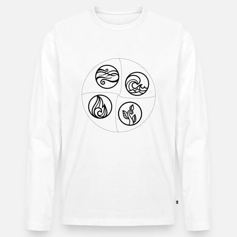 4 Elemente - Männer Premium Bio Langarmshirt - Weiß