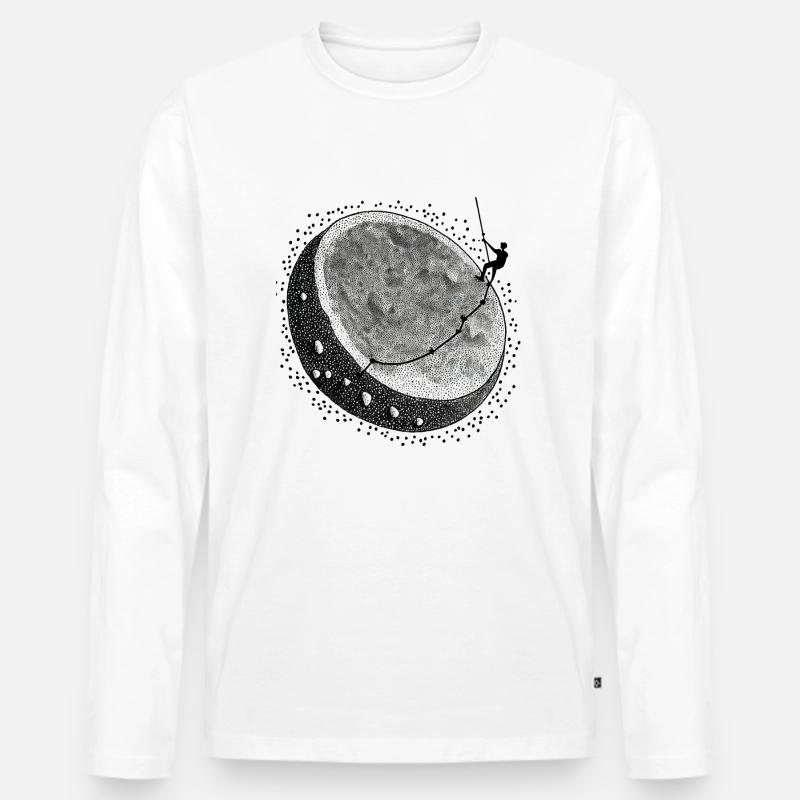 Handbemalter Kletterer - Männer Premium Bio Langarmshirt - Weiß
