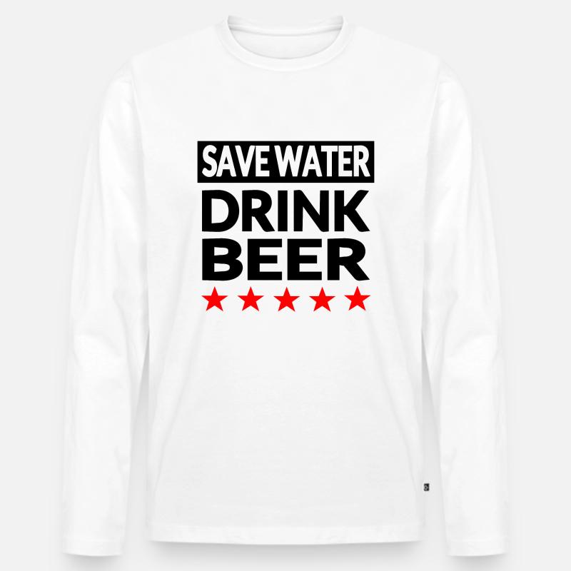 Bier - Männer Premium Bio Langarmshirt - Weiß
