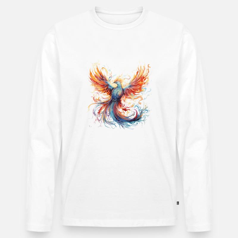 Mythischer Phönix - Männer Premium Bio Langarmshirt - Weiß