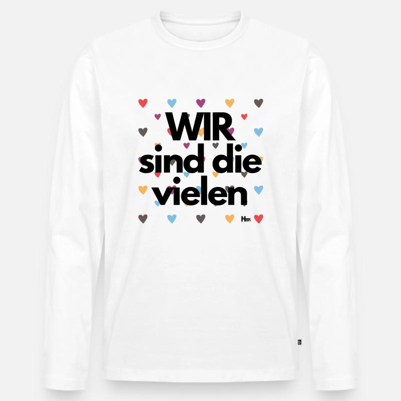 WIR sind die vielen - Männer Premium Bio Langarmshirt - Weiß