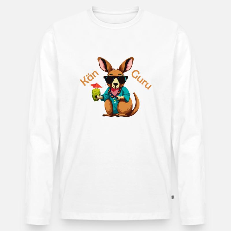 Kän Guru - Männer Premium Bio Langarmshirt - Weiß