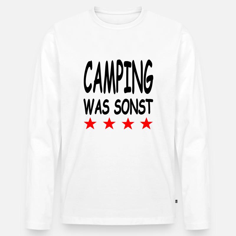 Camping - Männer Premium Bio Langarmshirt - Weiß