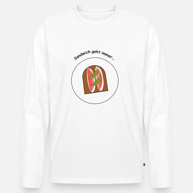 Sandwich geht immer - Männer Premium Bio Langarmshirt - Weiß