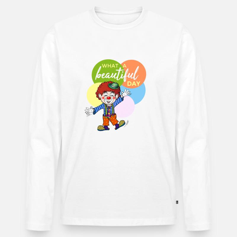 what a beautiful day - Männer Premium Bio Langarmshirt - Weiß