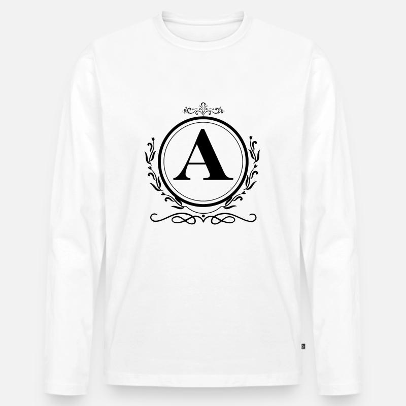 Buchstabe A Dekoration - Männer Premium Bio Langarmshirt - Weiß