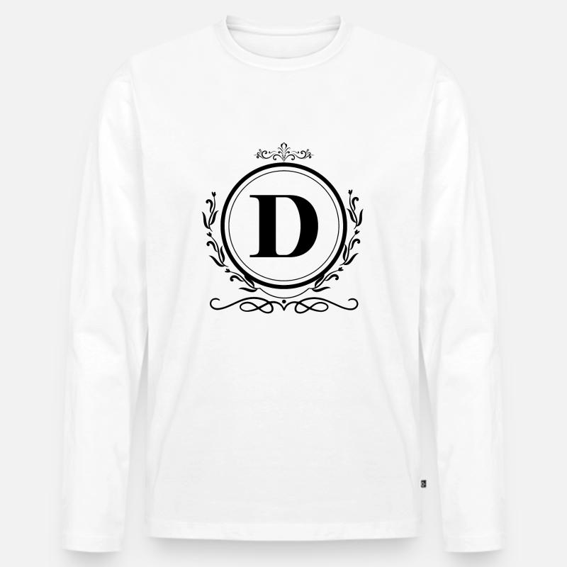 Buchstabe D Dekoration - Männer Premium Bio Langarmshirt - Weiß