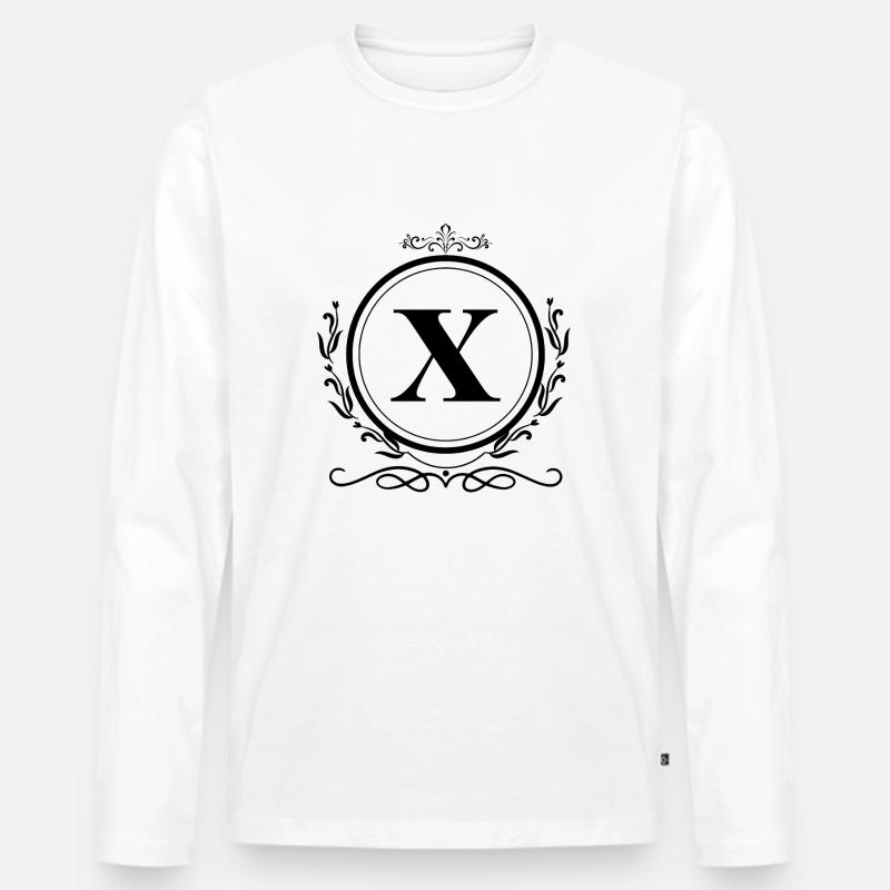 Buchstabe x Dekoration - Männer Premium Bio Langarmshirt - Weiß