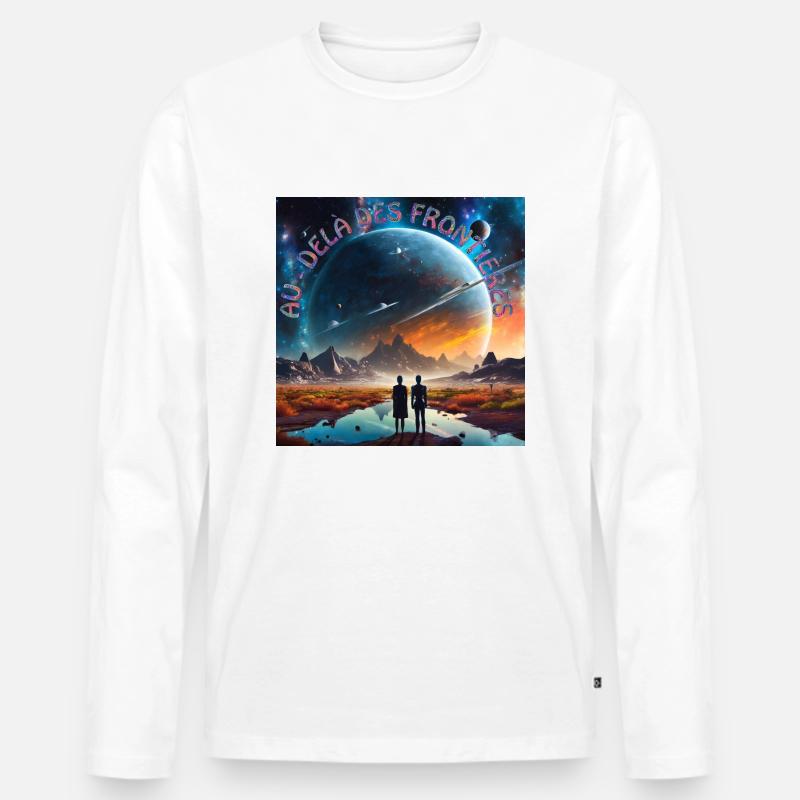 Jenseits der Grenzen - Männer Premium Bio Langarmshirt - Weiß