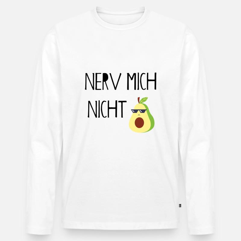 Nerv mich nicht - Männer Premium Bio Langarmshirt - Weiß