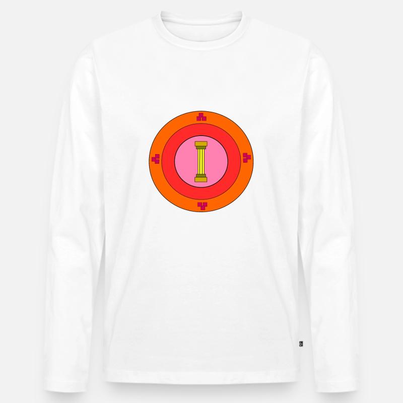 Emblem mit Säule - Männer Premium Bio Langarmshirt - Weiß