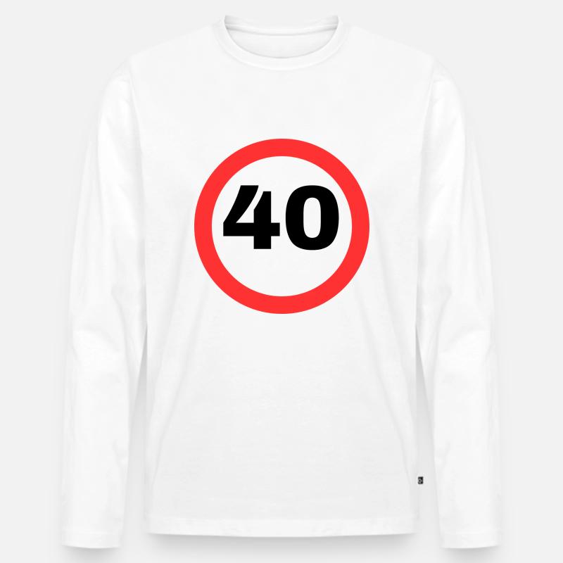 40 - Männer Premium Bio Langarmshirt - Weiß