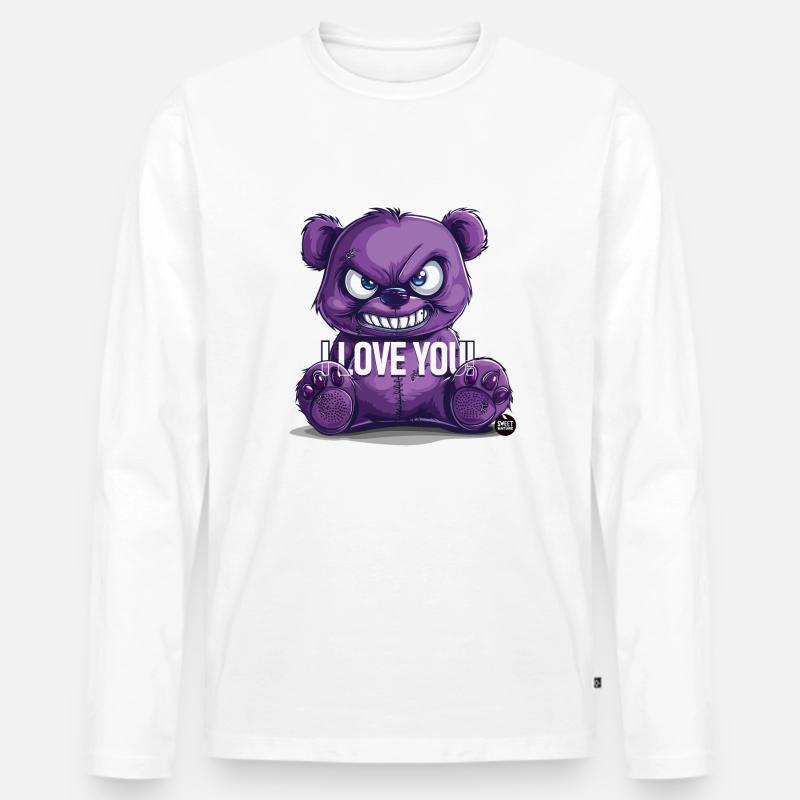 Ich liebe dich! - Männer Premium Bio Langarmshirt - Weiß