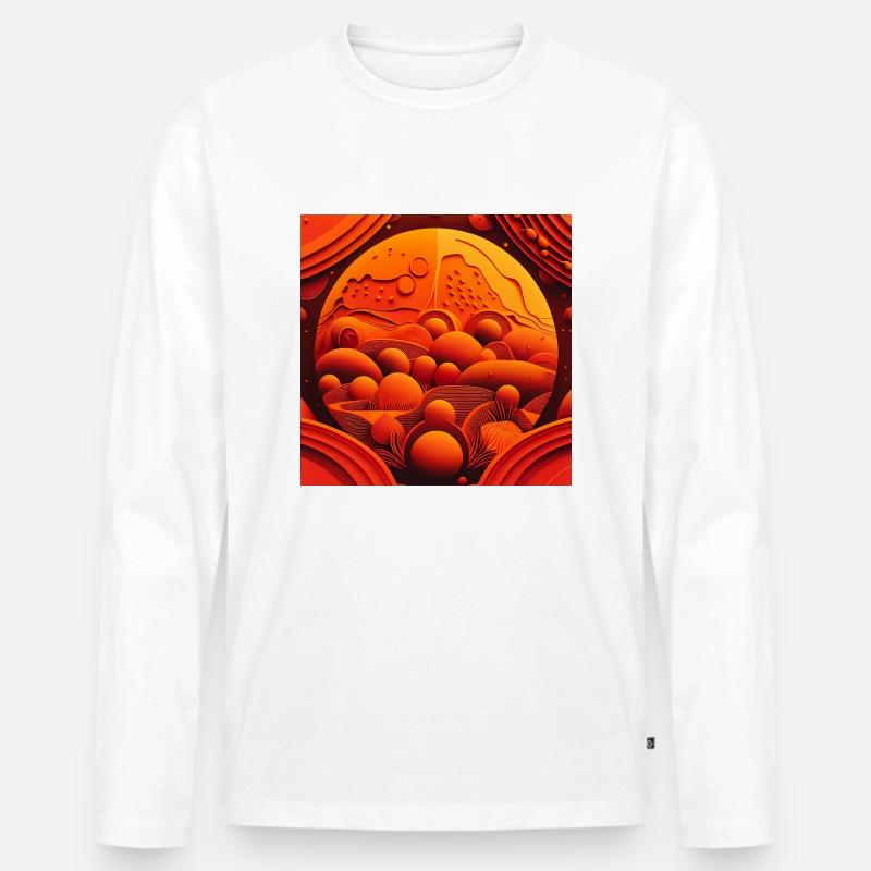 Rote Landschaft - Männer Premium Bio Langarmshirt - Weiß