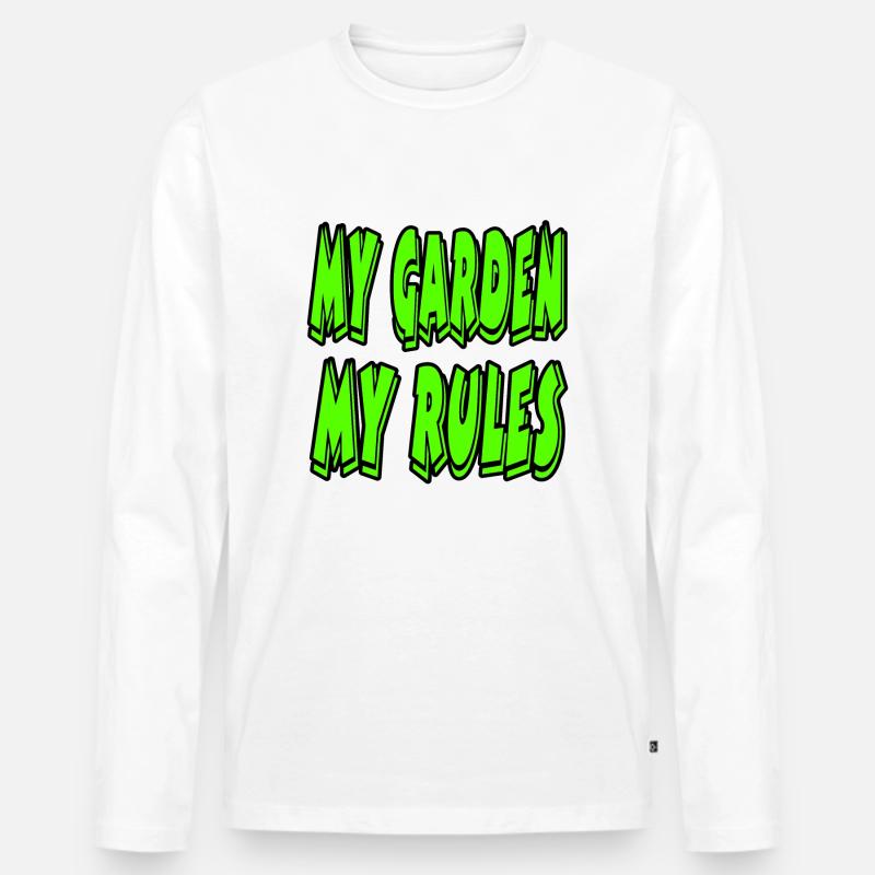 Garten - Männer Premium Bio Langarmshirt - Weiß