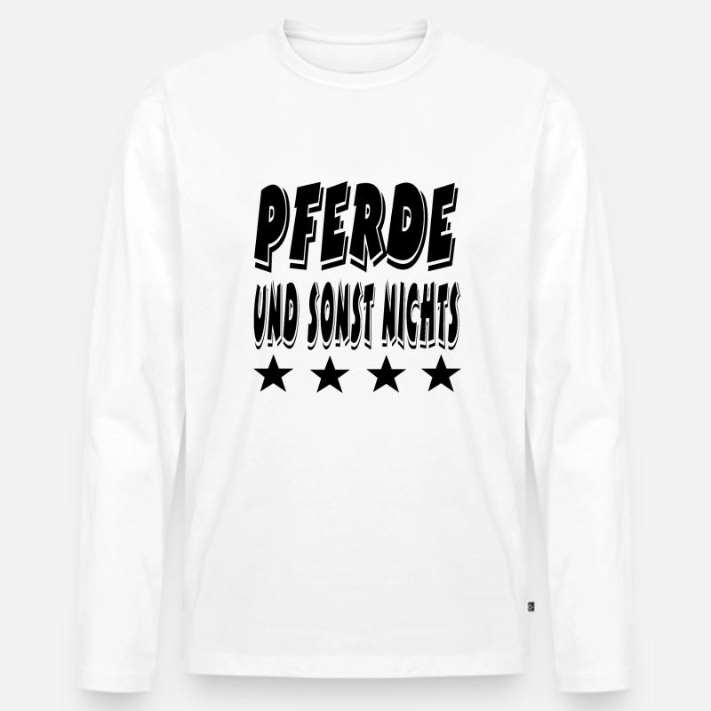 Pferde - Männer Premium Bio Langarmshirt - Weiß