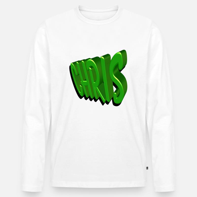 chris2 - Männer Premium Bio Langarmshirt - Weiß