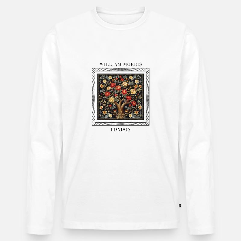 William Morris - Männer Premium Bio Langarmshirt - Weiß