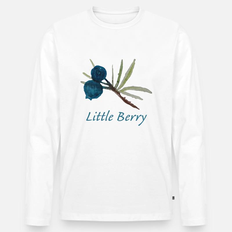 Blaubeeren Ranke - Männer Premium Bio Langarmshirt - Weiß