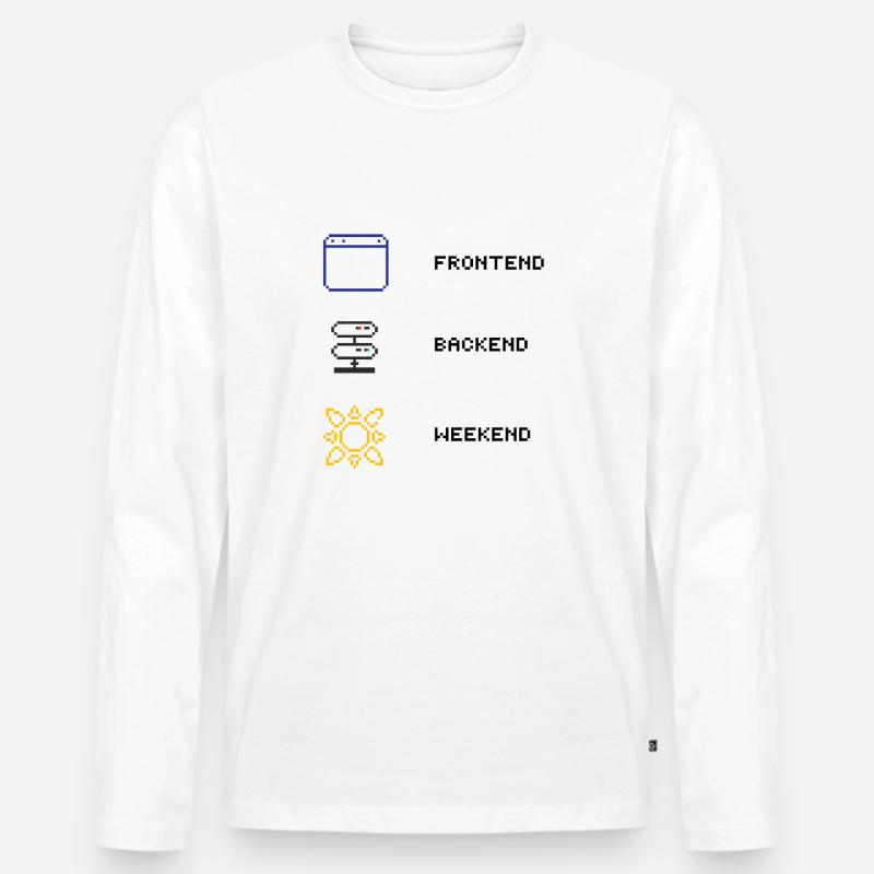 For every full-stack developer - Men's Premium Organic Long Sleeve Shirt - white