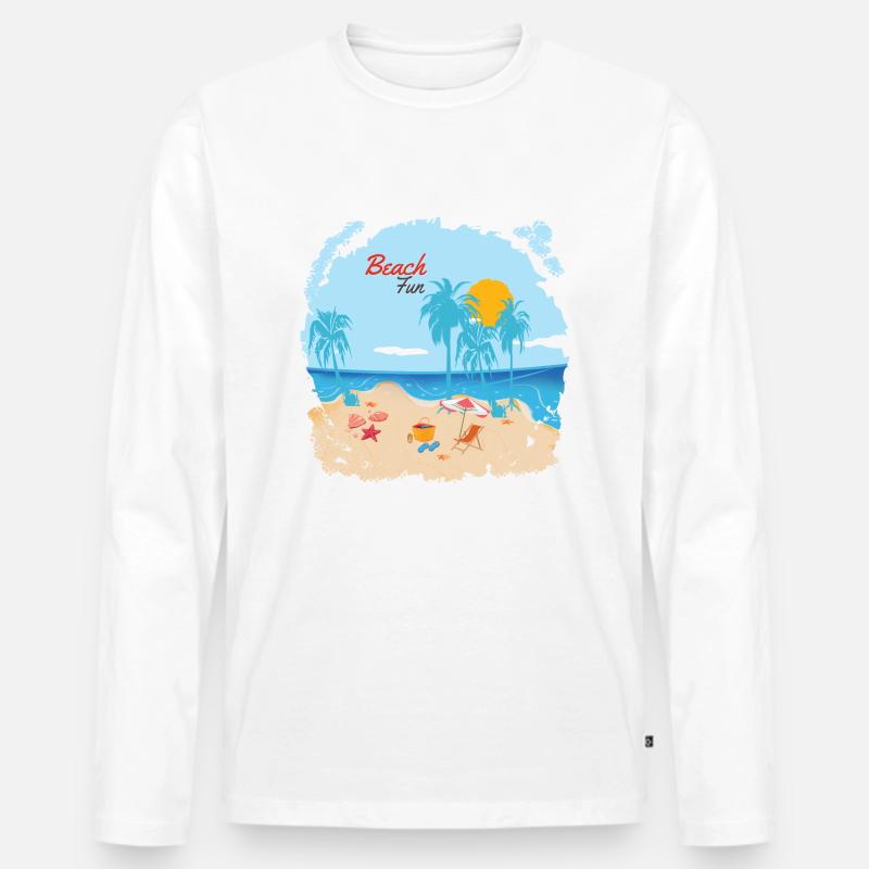 Beach Fun - Men's Premium Organic Long Sleeve Shirt - white